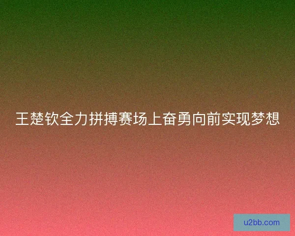 王楚钦全力拼搏赛场上奋勇向前实现梦想