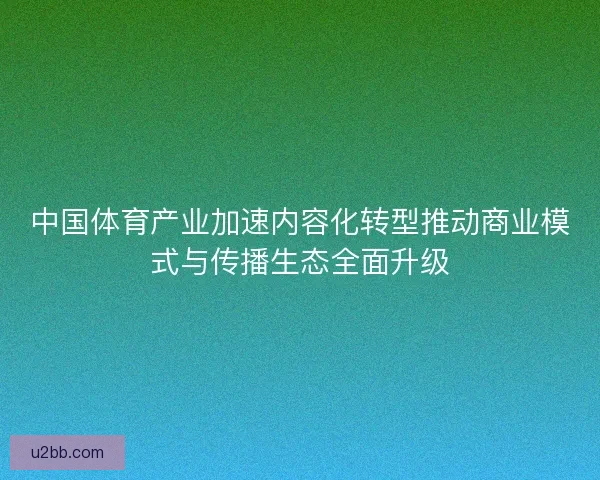 中国体育产业加速内容化转型推动商业模式与传播生态全面升级 中国体育产业加速内容化转型推动商业模式与传播生态全面升级