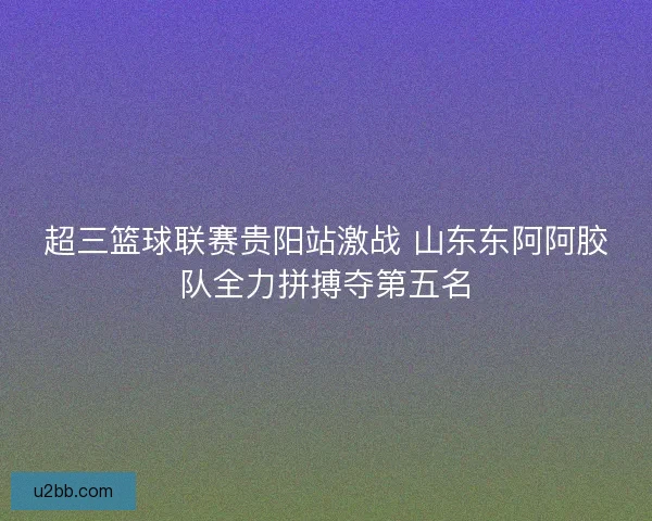 超三篮球联赛贵阳站激战 山东东阿阿胶队全力拼搏夺第五名 超三篮球联赛贵阳站激战 山东东阿阿胶队全力拼搏夺第五名